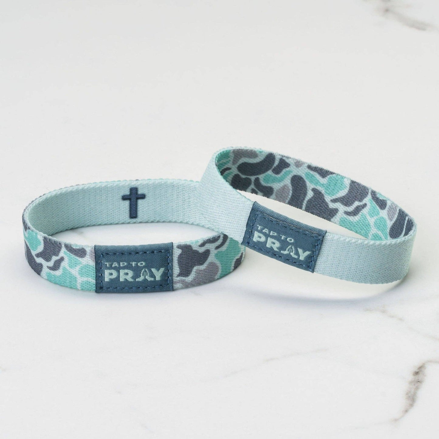 Tap To Pray® Wristband – River Rock Camo - Mint: Medium