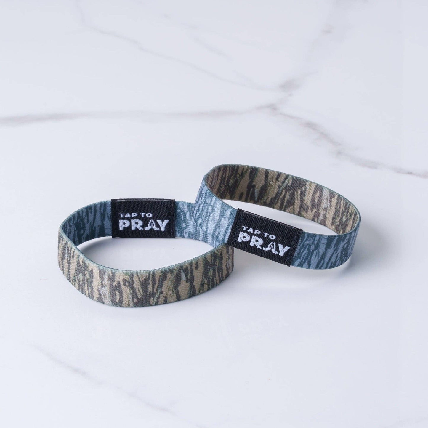 Tap To Pray® Wristband – Tree Bark Camo Brown & Grey: Medium