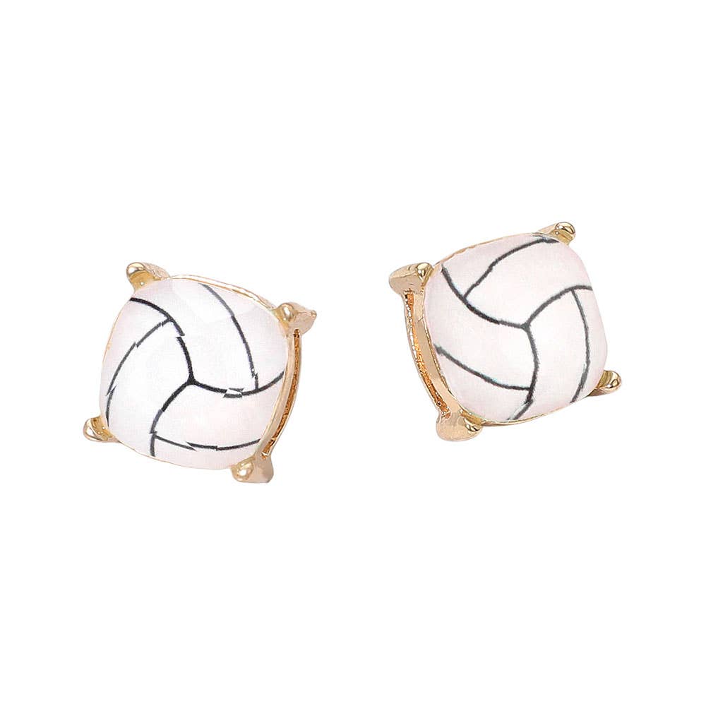 Sports Soccer Baseball Golf Football Square Stud Earring
: Baseball