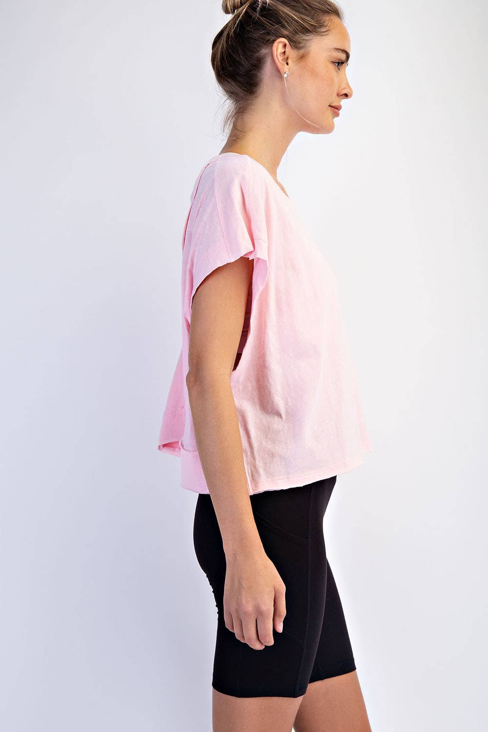 COTTON SLUB OPEN BACK TOP: Kelly Green