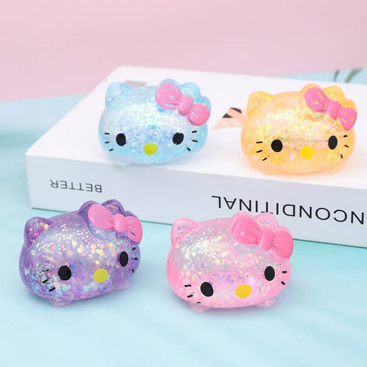 Glitter hello kitty squishy toy