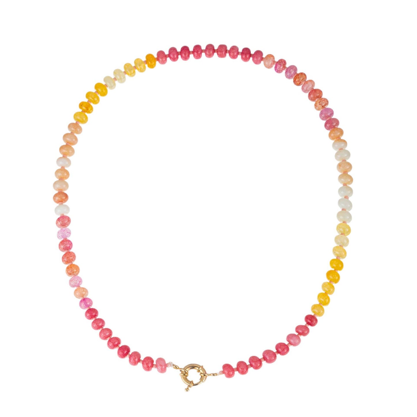 Natural Stone Semi-Precious Glass Mixed Necklace A