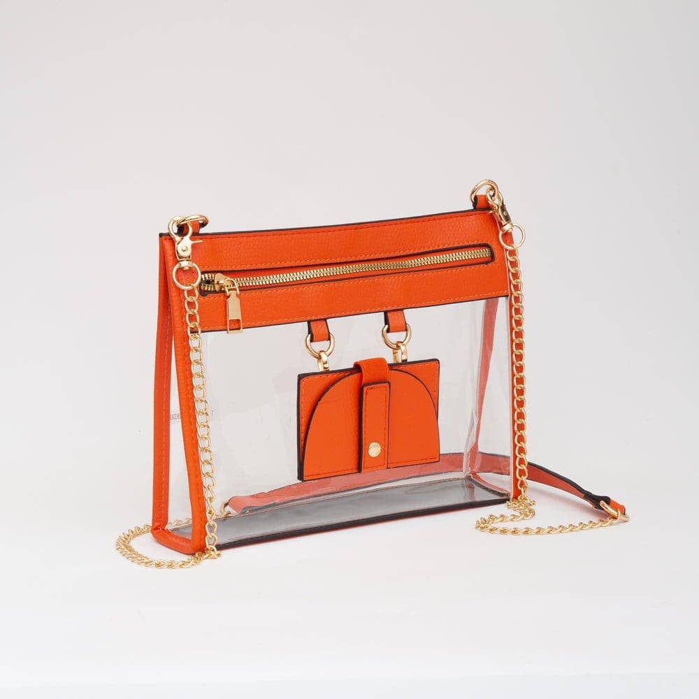Clear Gameday Crossbody Bag With Sunglasses Holder: Black