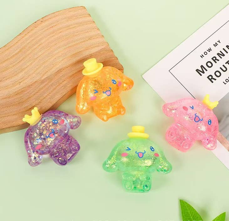Glitter hello kitty squishy toy