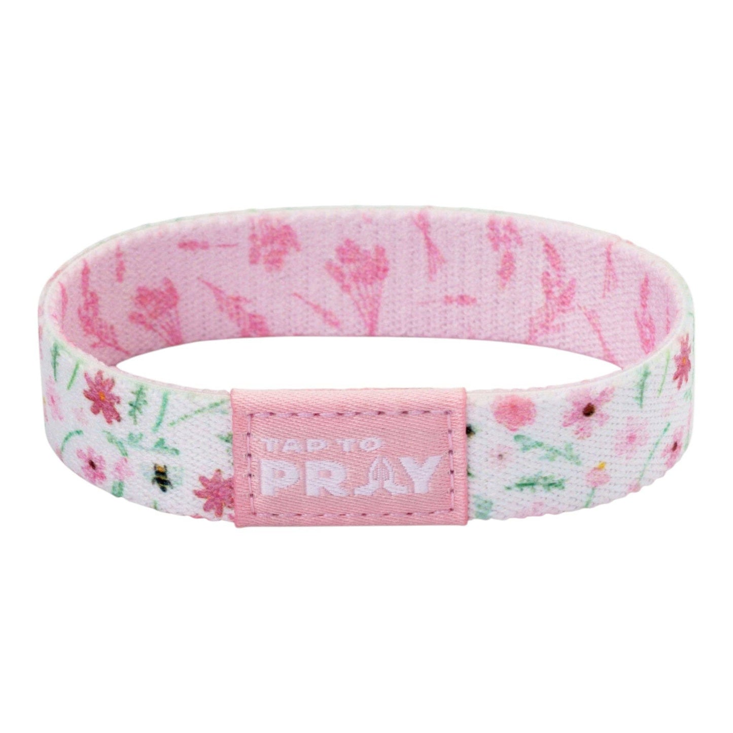 Tap To Pray® Wristband – Meadows - White: Medium