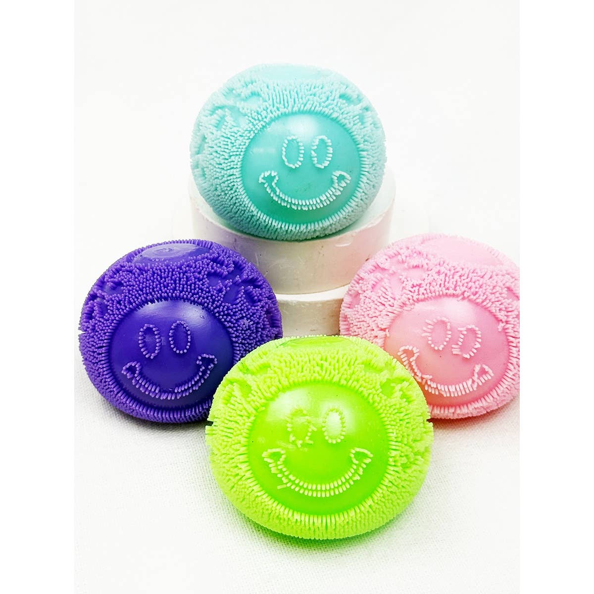 Super soft fuzzy smile face stress ball