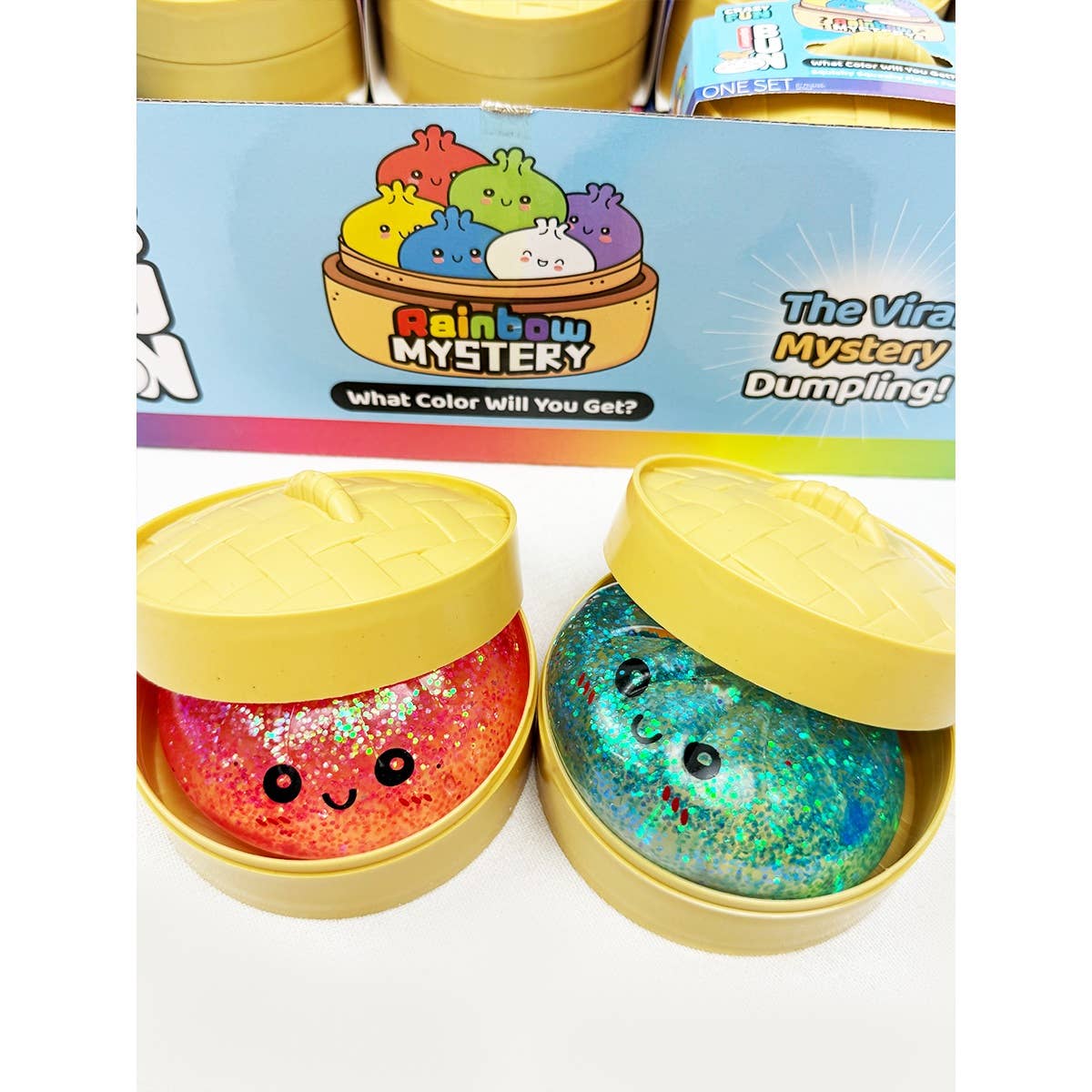 Glitter Maltose Mystery Dumpling Squishy with Steamer