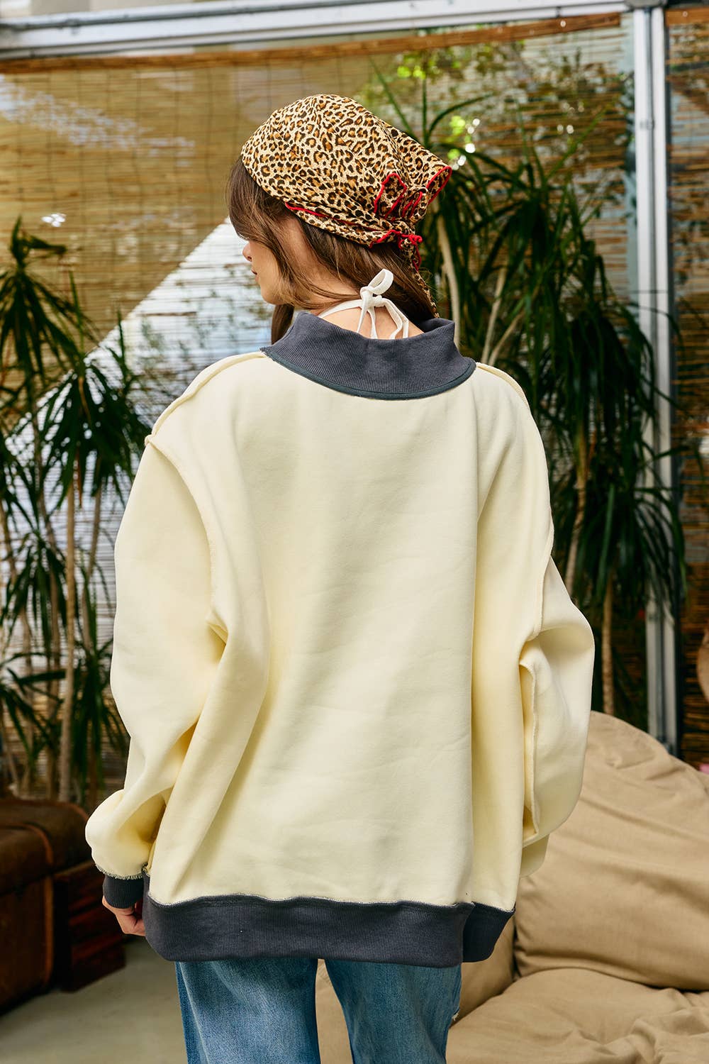 Saved by Grace Puff Print Sweatshirt: CREAM / PINK