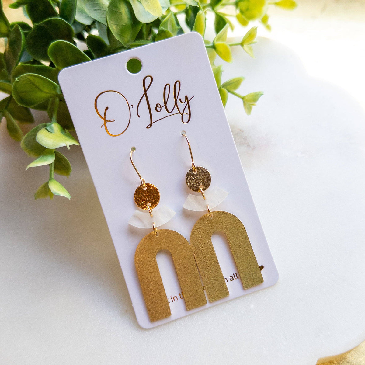 Cami Gold Arch Statement Earrings – 2.75”